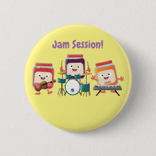 Bóton Redondo 5.08cm Cute jam session cartoon musician humour