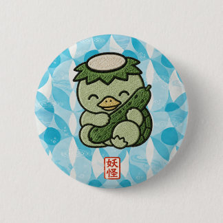 Bóton Redondo 5.08cm Cute Kappa Pin Button | Japanese Yokai Folklore Ka