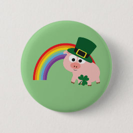 Bóton Redondo 5.08cm Cute Leprechaun Pig