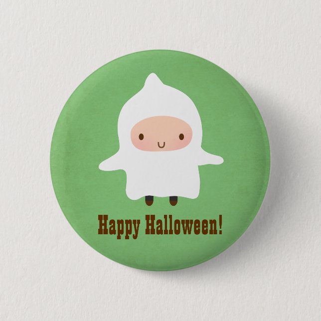 Bóton Redondo 5.08cm Cute Little Ghost Boy Costume Halloween Button (Frente)