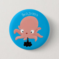 Cute pink baby octopus cartoon humour