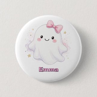 Bóton Redondo 5.08cm Cute Pink Halloween Ghost Trick or Treat