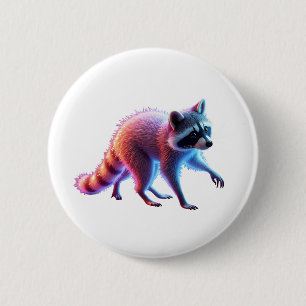 Bóton Redondo 5.08cm Cute Raccoon Art
