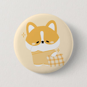 Bóton Redondo 5.08cm Cute Sleepy Corg