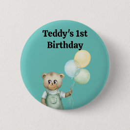 Bóton Redondo 5.08cm cute teddy bear green background