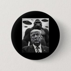 Bóton Redondo 5.08cm Cute Trump Pé Grande Selfie Com Ufos Estranho Alie