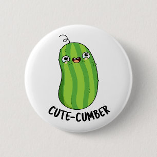 Bóton Redondo 5.08cm Cutecumber Funny Cucumber Pun
