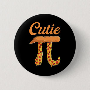 Bóton Redondo 5.08cm Cutie Pizza Pi Day Vintage Retro Math Lover