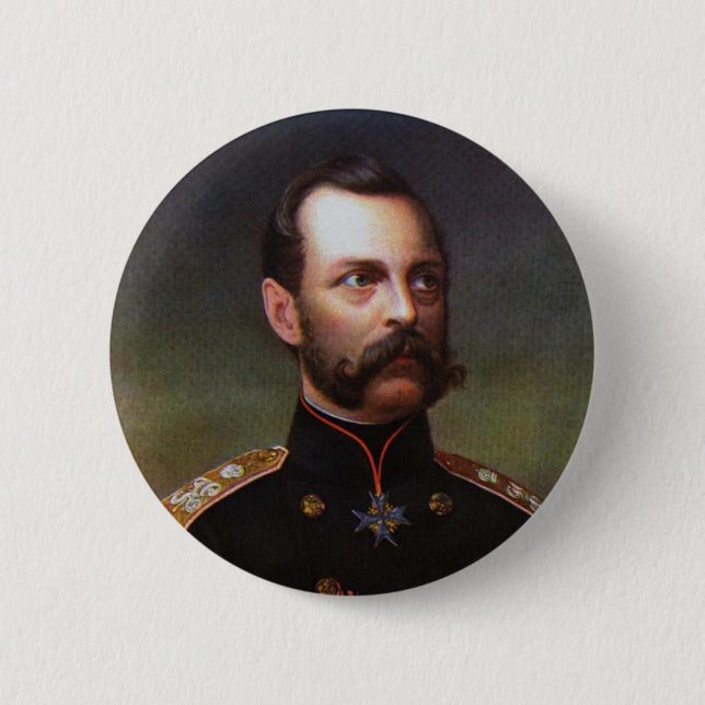 Bóton Redondo 5.08cm Czar Alexander II (Frente)