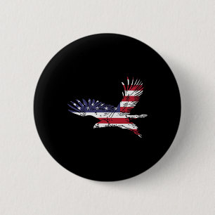 Bóton Redondo 5.08cm Da Bald Eagle Us Flag Pocket America Men Wome