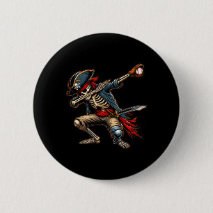 Bóton Redondo 5.08cm Dab Skeleton Dabbing Skeleton Pirate Baseball