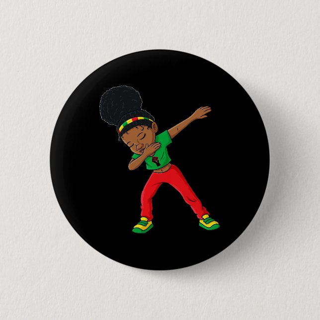 Bóton Redondo 5.08cm Dabbing Black Princess Cute Brown Skin (Frente)