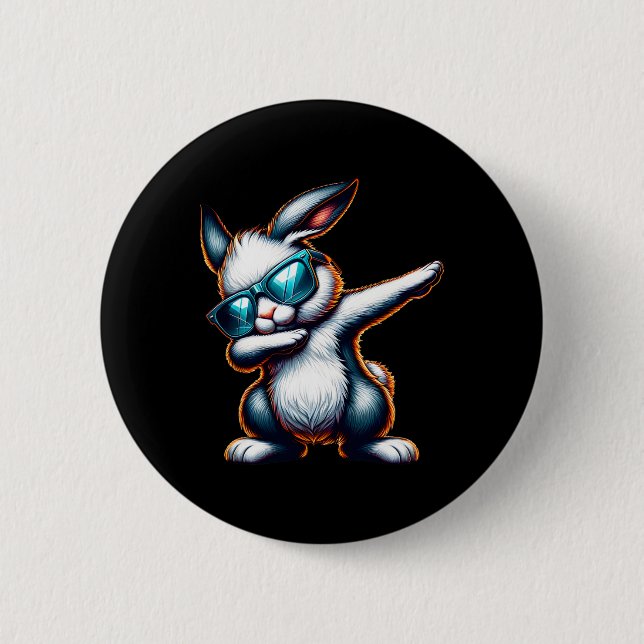 Bóton Redondo 5.08cm Dabbing Bunny Engraçado Bunny (Frente)