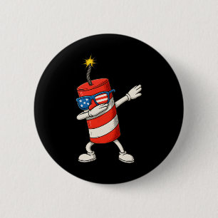 Bóton Redondo 5.08cm Dabbing Firecracker Funny 4 De Julho Boys Te