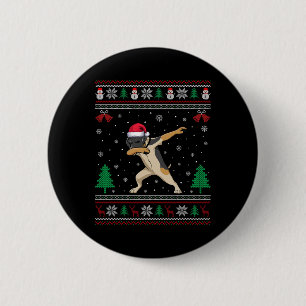 Bóton Redondo 5.08cm Dabbing German Shorired Pointer Dog Santa Hat C