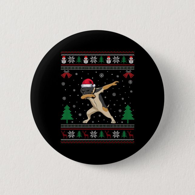 Bóton Redondo 5.08cm Dabbing German Shorired Pointer Dog Santa Hat C (Frente)