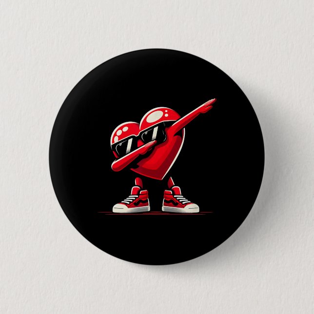 Bóton Redondo 5.08cm Dabbing Heart Funny Valentine Design Perfect For F (Frente)