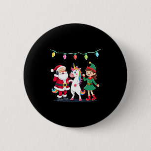 Bóton Redondo 5.08cm Dabbing Papai Noel Elfo Unicórnio Natal Crianças M