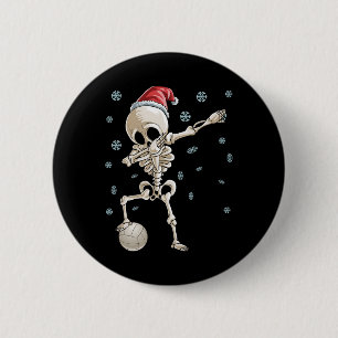 Bóton Redondo 5.08cm Dabbing Skeleton Voleibol Papai Noel