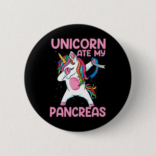 Bóton Redondo 5.08cm Dabbing Unicorn Ate My Pancreas Tipo 1 Diabetes Aw