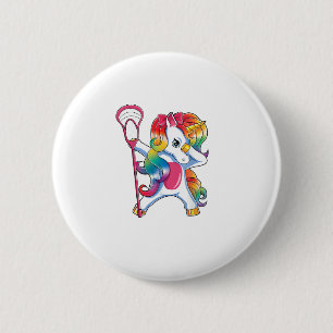 Bóton Redondo 5.08cm Dabbing Unicorn Lacrosse - Leitor T-Shirt Engraçad