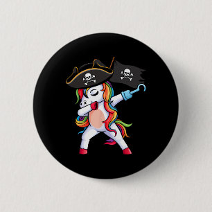 Bóton Redondo 5.08cm Dabbing Unicorn Pirate Girls Dia de as Bruxas engr