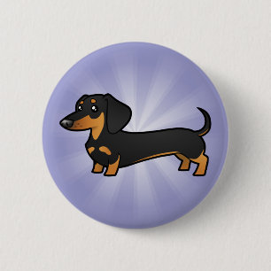 Bóton Redondo 5.08cm Dachshund dos desenhos animados (alise o casaco)