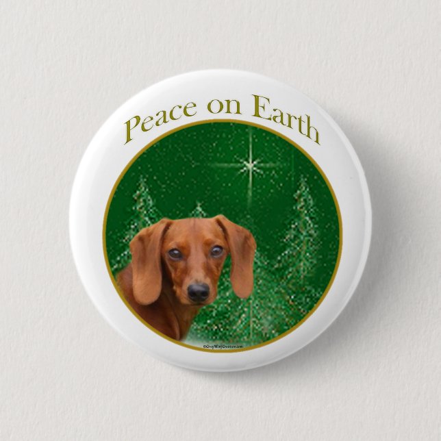 Bóton Redondo 5.08cm Dachshund Peace (Frente)