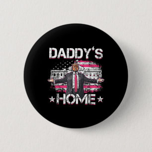 Bóton Redondo 5.08cm Daddys Home Trump Pink 2024 Engraçado Trump Take