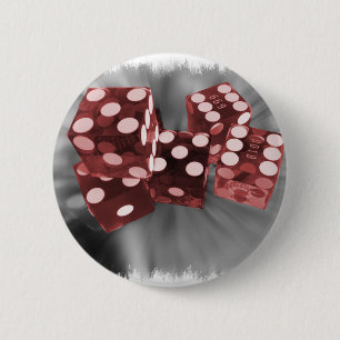 Bóton Redondo 5.08cm Dados vermelhos Las Vegas do rolo alto