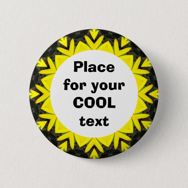 Bóton Redondo 5.08cm Daisy Mandala Modelo 12 (Frente)