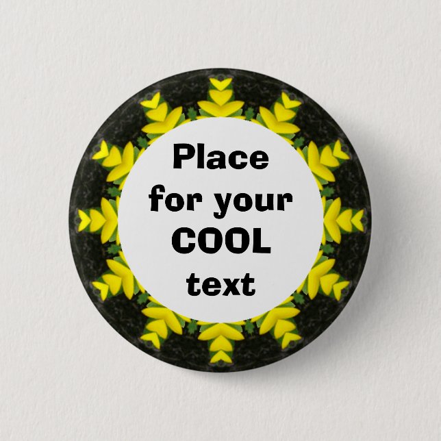 Bóton Redondo 5.08cm Daisy Mandala Modelo 13 (Frente)