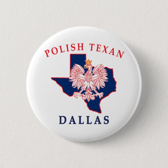 Bóton Redondo 5.08cm Dallas Polonês Texan (Frente)