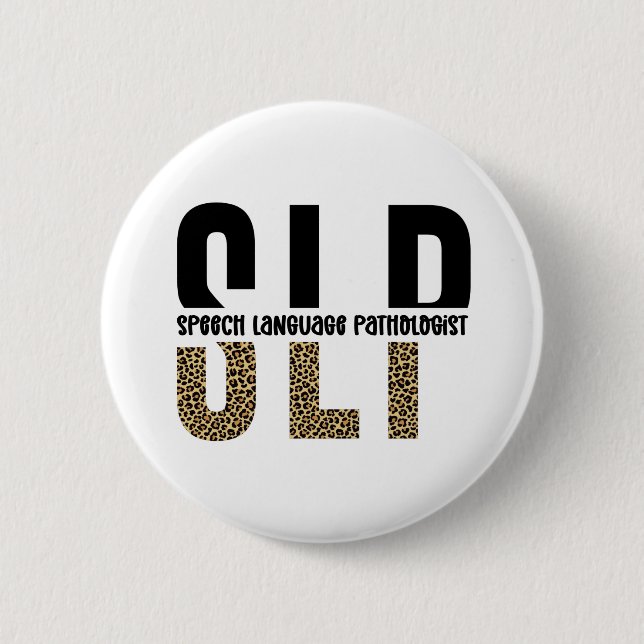 Bóton Redondo 5.08cm Dama patologista de língua impressão do SLP (Frente)