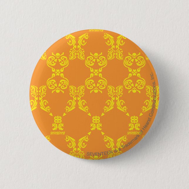 Bóton Redondo 5.08cm Damasco laranja-amarelo (Frente)