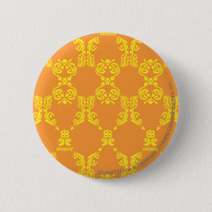 Bóton Redondo 5.08cm Damasco laranja-amarelo