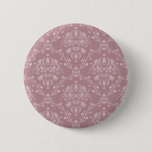 Bóton Redondo 5.08cm Damasco roxo e branco