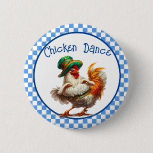 Bóton Redondo 5.08cm Dança da Galinha do Oktoberfest 