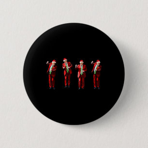 Bóton Redondo 5.08cm Dança Divertida do Trump Papai Noel Natal Xmas Pij