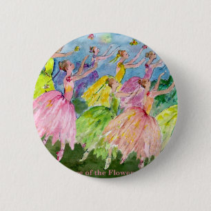 Bóton Redondo 5.08cm Dança do Nutcracker das flores
