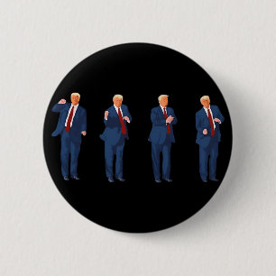 Bóton Redondo 5.08cm Dança Trump 4 De Julho Trump 2025 