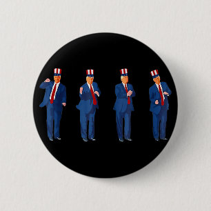 Bóton Redondo 5.08cm Dança Trump 4 de Julho Trump 2025 _1