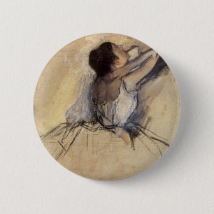 Bóton Redondo 5.08cm Dançarina de Edgar Degas, Vintage Ballerina Art