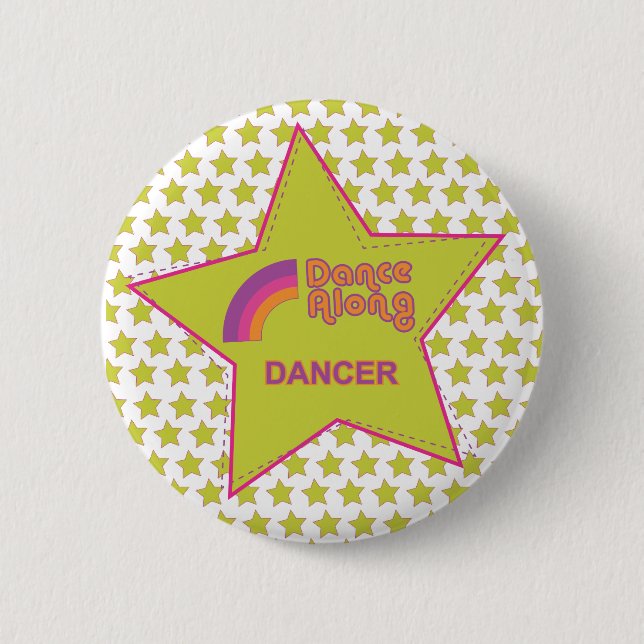 Bóton Redondo 5.08cm dancealong_dancer_star_button (Frente)