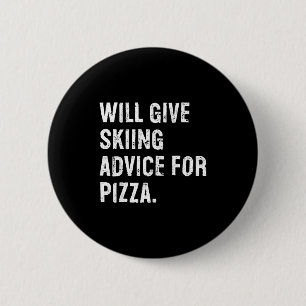 Bóton Redondo 5.08cm Dará conselhos de esqui para pizza treinador de es