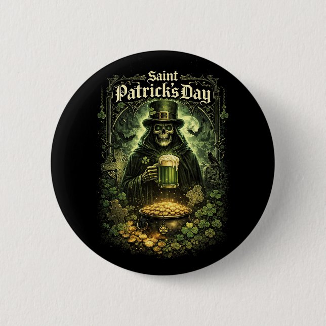 Bóton Redondo 5.08cm Dark Luck of Saint Patrick (Frente)