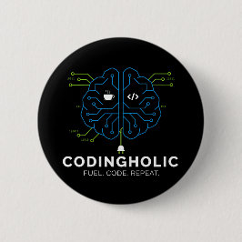 Bóton Redondo 5.08cm Dark Mode Coder Button Nerd Geek Tech Pin Swag