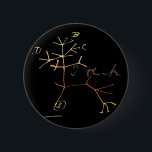 Bóton Redondo 5.08cm Darwin, eu penso a árvore da vida<br><div class="desc">O esboço clássico de Darwin da árvore de vida. Evolução como uma imagem conceptual. Agora bonito-fied com cores. Aprecie.</div>