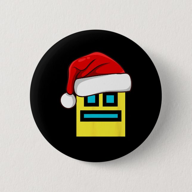 Bóton Redondo 5.08cm Dash Geometry Repete Vídeo do Jogo de Natal (Frente)