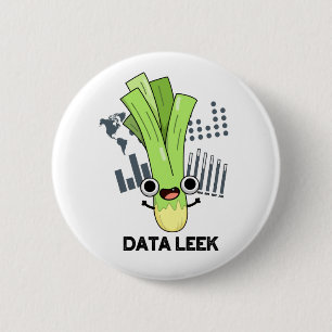 Bóton Redondo 5.08cm Data Leek Funny Computer Veggie Pun
